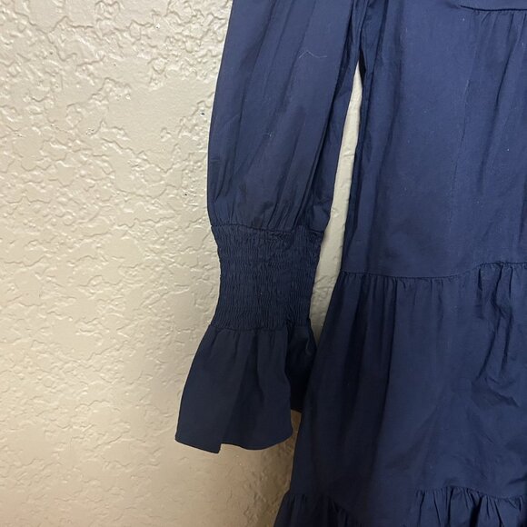 Pomander Place Womens Tuckernuck Tiered Dress Deep Blue Size Large - Picture 5 of 6